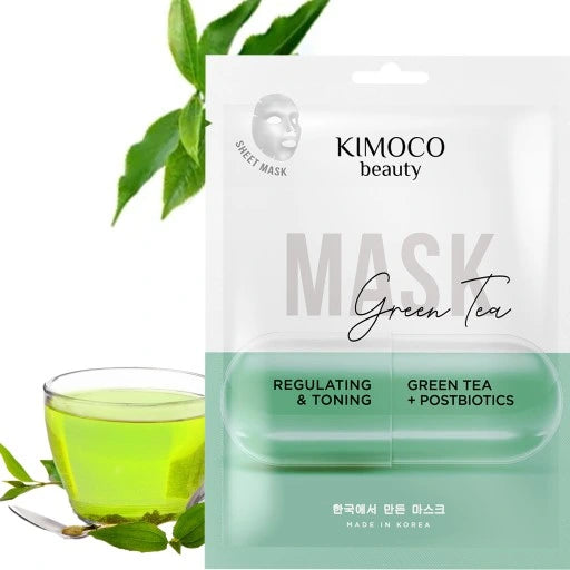Kimoco Green Tea Sheet Mask - Μάσκα Προσώπου με Εκχύλισμα Πράσινου Τσαγιού