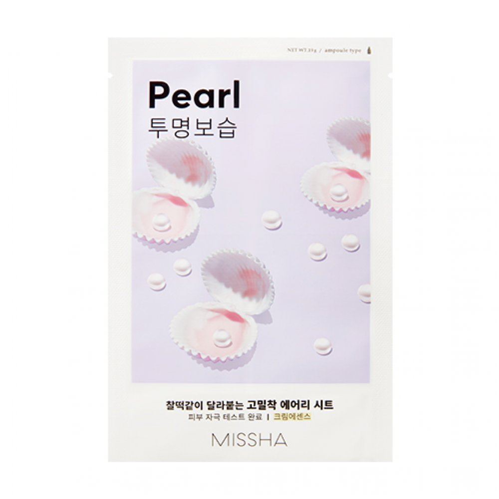 MISSHA Airy Fit Sheet Mask Pearl - Μάσκα με εκχύλισμα μαργαριταριού για λάμψη, ενυδάτωση