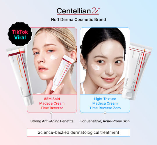 Centellian24 Madeca Cream Time Reverse Zero 80ml - Αντιγηραντική Ενυδατική Κρέμα για Ευαίσθητο Δέρμα με Δροσερή Υφή