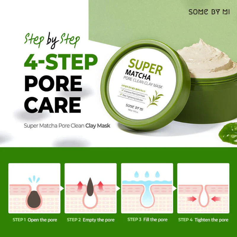 SOME BY MI Super Matcha Pore Clean Clay Mask - Μάσκα καθαρισμού προσώπου για μαυρα στιγματα