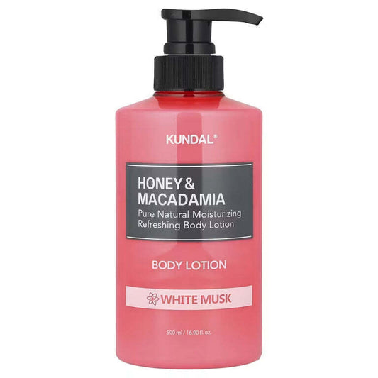 KUNDAL – Honey & Macadamia Pure Body Lotion White Musk - Ενυδατική Λοσιόν Σώματος με Μέλι & Macadamia