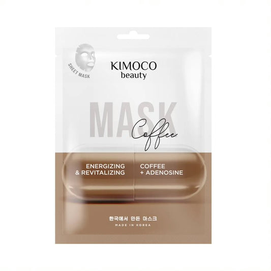 KIMOCO Sheet Mask Coffee Bean Extract & Adenosine - Ενυδατική μάσκα προσώπου με αντιοξειδωτική και συσφικτική δράση
