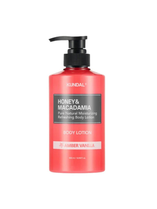 KUNDAL Honey & Macadamia Pure Body Lotion Amber Vanilla - Ενυδατική Λοσιόν Σώματος με Μέλι & Macadamia