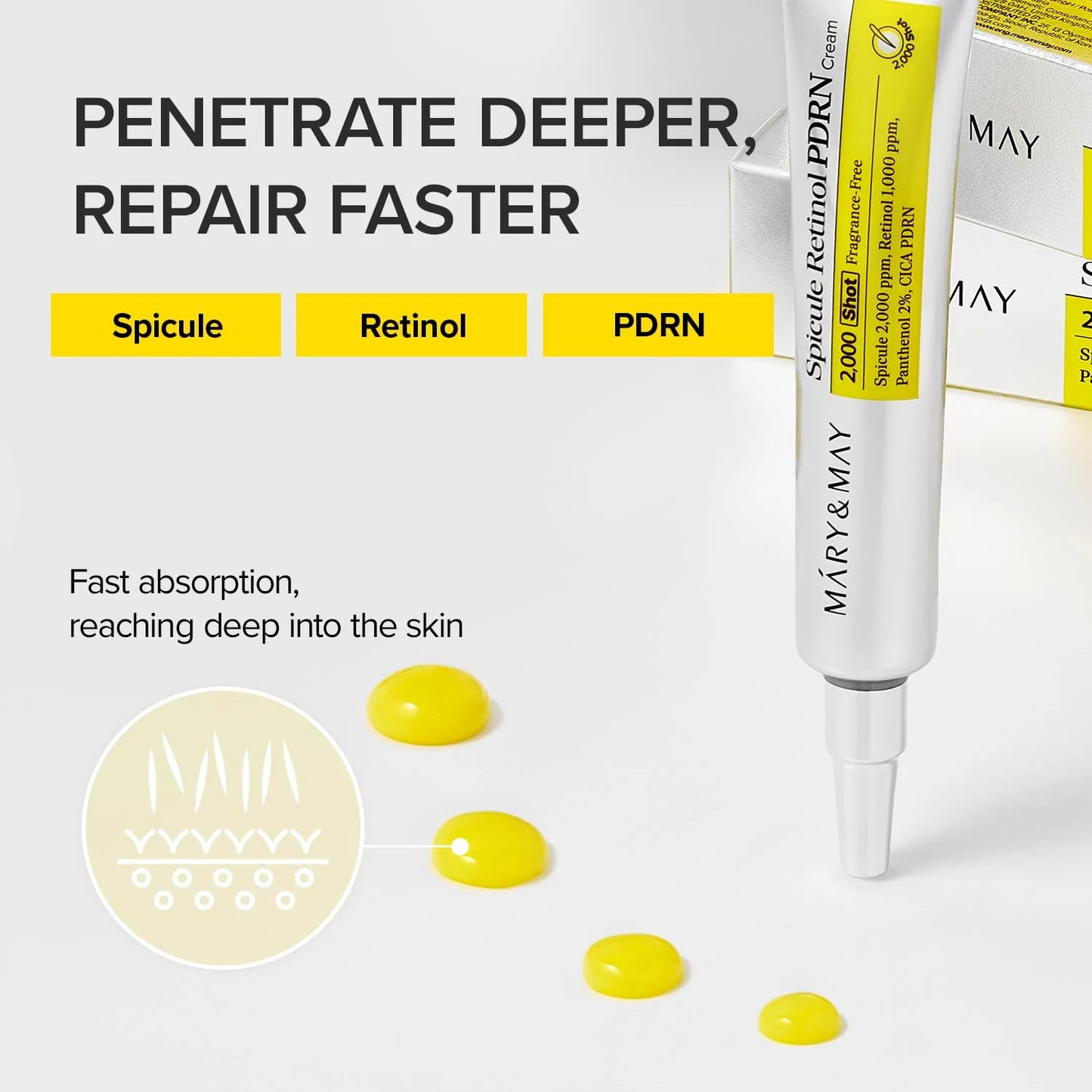 Mary&May Spicule Retinol PDRN Cream - Κρέμα Αναγέννησης για Πόρους, Ρυτίδες & Ομοιόμορφη Όψη