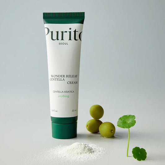 Purito Wonder Relief Centella Cream - Συσφικτική και καταπραϋντική κρέμα προσώπου για ευαίσθητο δέρμα, κηλίδες ηλικίας και τόνο δέρματος