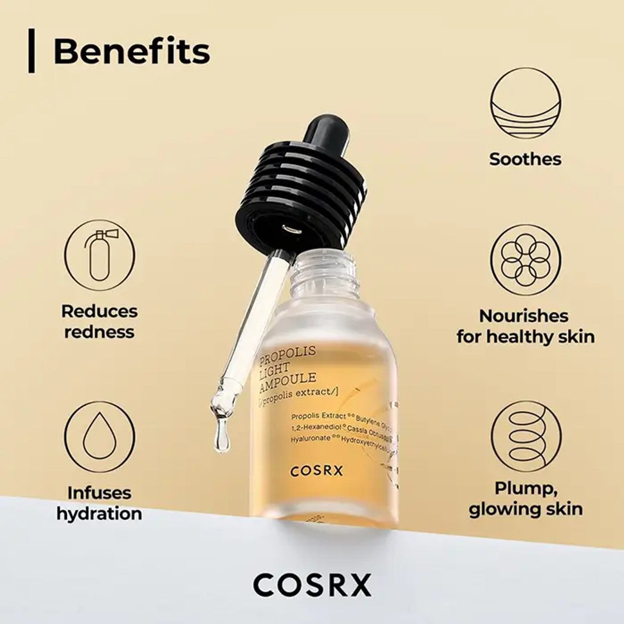 COSRX Propolis Light Ampoule - Ορός Προσώπου με Υαλουρονικό Οξύ & Βιταμίνη B5 για Λείο και Λαμπερό Δέρμα