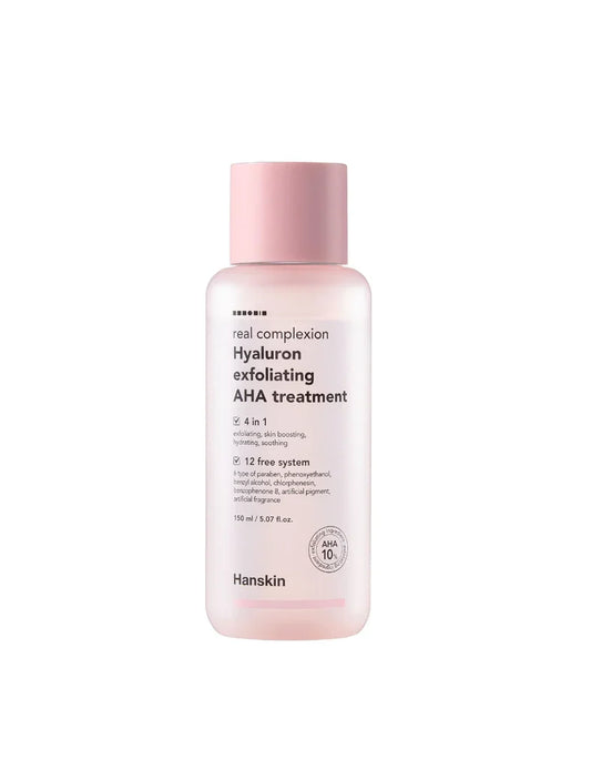 Hanskin Real Complexion Hyaluron Exfoliating AHA Treatment 150ml - Απολεπιστικό προσώπου με υαλουρονικό οξύ