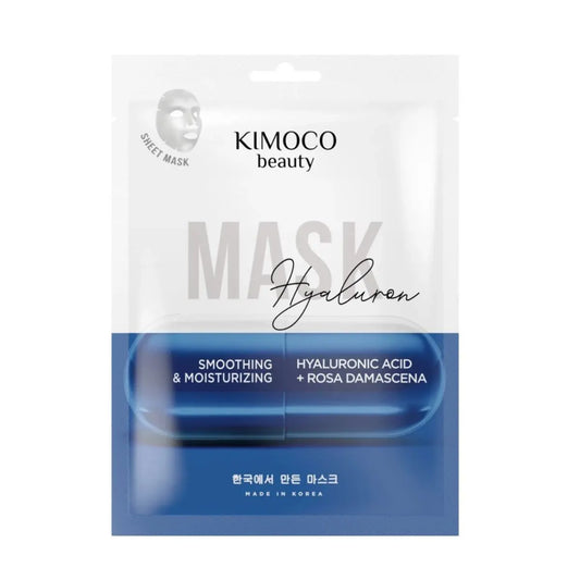 Kimoco Moisturizing Sheet Mask - Ενυδατική Μάσκα Προσώπου με Υαλουρονικό και Άνθη Ρόδων Δαμασκού