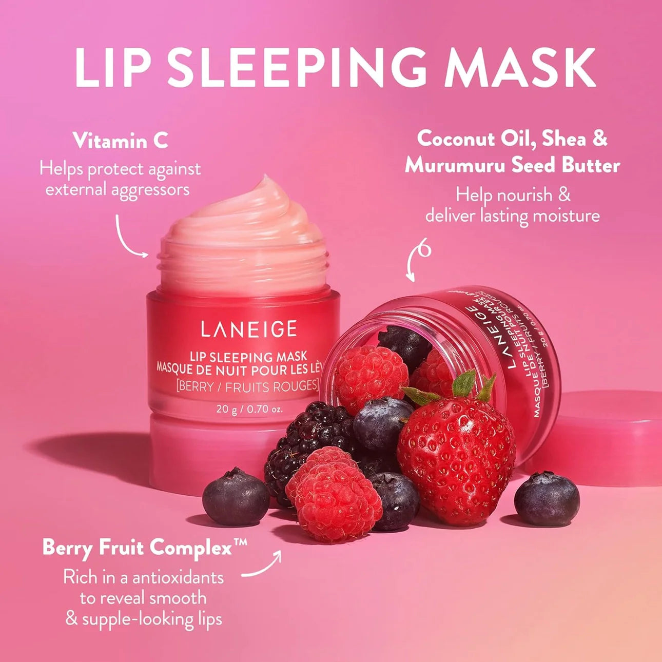 Laneige Lip Sleeping Mask EX - Berry - Aναγεννητική μάσκα νύχτας για τα χείλη