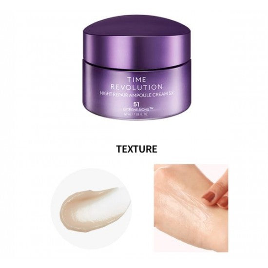 MISSHA Time Revolution Night Repair Ampoule Cream 5x - Κορυφαία θεραπεία αντιγήρανσης με προβιοτικά πέμπτης γενιάς