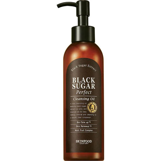 SKINFOOD Black Sugar Perfect Cleansing Oil - Λάδι Καθαρισμού Προσώπου που ενυδατώνει την επιδερμίδα και βελτιώνει την υφή της