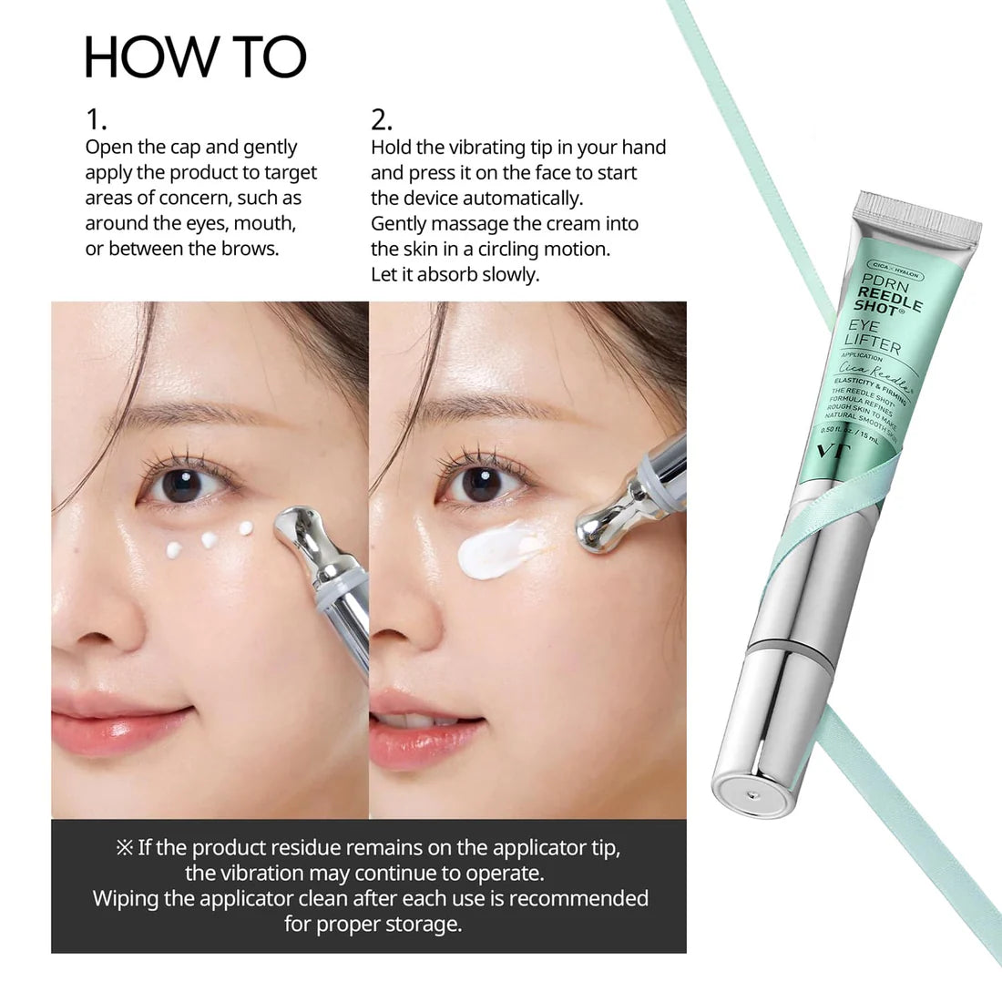 VT Cosmetics PDRN Reedle Shot Eye Lifter – Κρέμα Ματιών με Δόνηση 12.000 rpm (15ml)