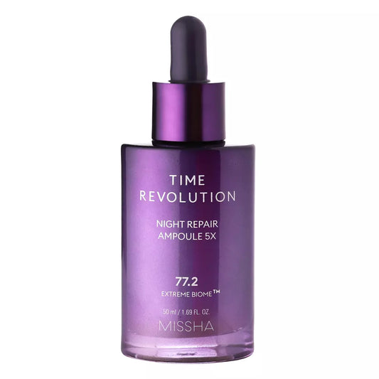 Missha Time Revolution Night Repair Ampoule Serum 5x - Κορυφαία θεραπεία αντιγήρανσης με προβιοτικά πέμπτης γενιάς