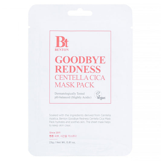 BENTON Goodbye Redness Centella Mask Pack - Υφασμάτινη μάσκα προσώπου με ασιατική σεντέλα