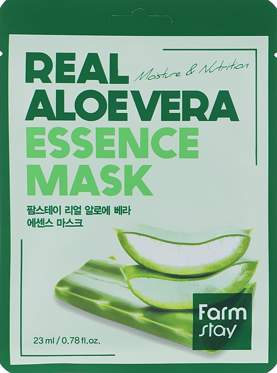 Farmstay Real Aloe Vera Face Mask - Μάσκα Προσώπου με Εκχύλισμα Αλόης για Ενυδάτωση & Καταπράυνση