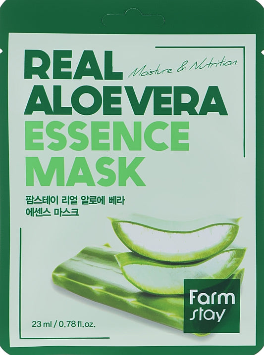 Farmstay Real Aloe Vera Face Mask - Μάσκα Προσώπου με Εκχύλισμα Αλόης για Ενυδάτωση & Καταπράυνση