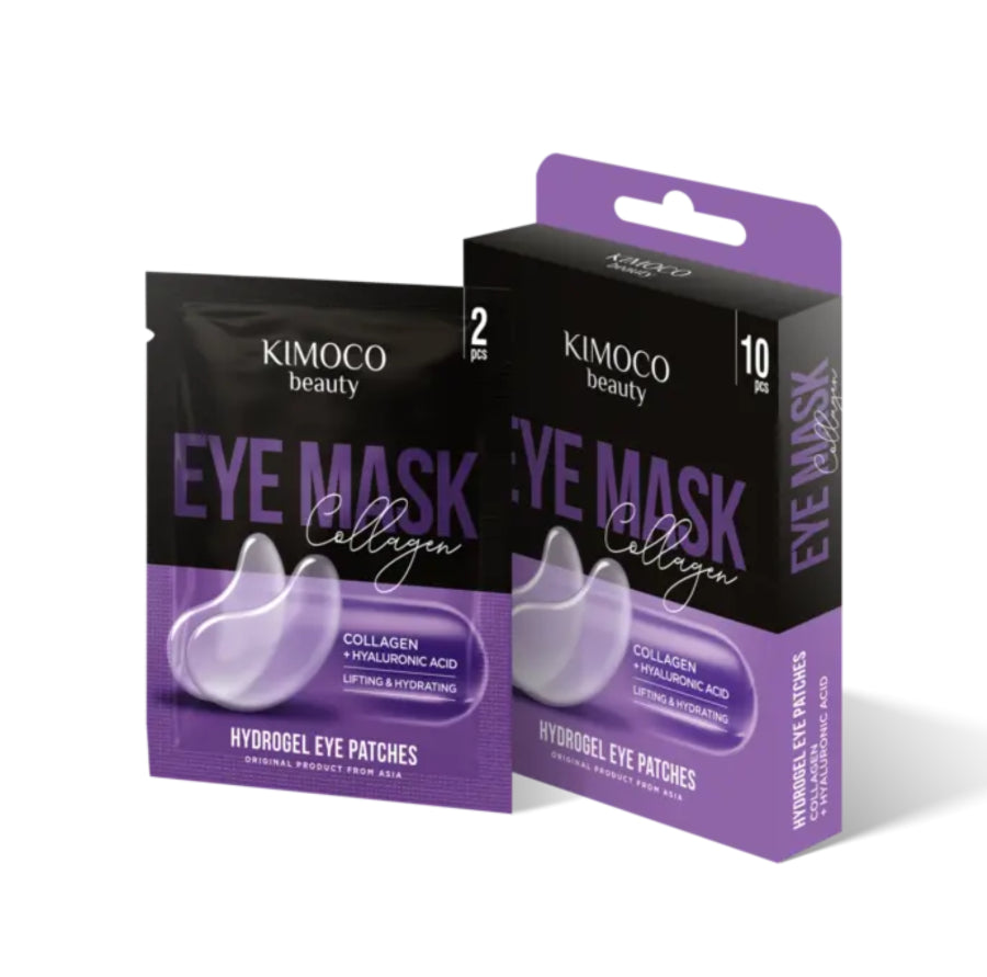 KIMOCO Eye Patches with Collagen and Hyaluronic Acid 10pc -  Μάσκα Ματιών με Κολλαγόνο & Υαλουρονικό Οξύ για Σύσφιξη & Ενυδάτωση