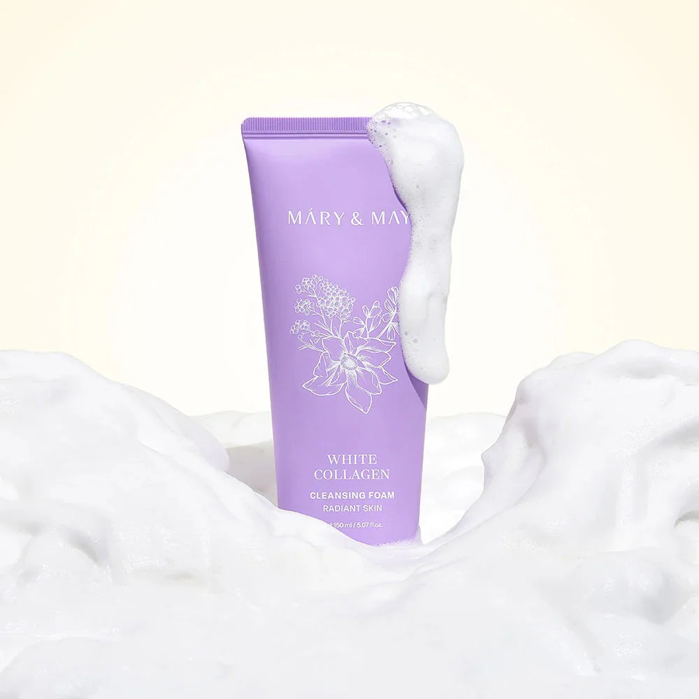 Mary&May White Collagen cleansing foam 150ml - Αφρός καθαρισμού προσώπου με κολλαγόνο και νιασιναμίδη