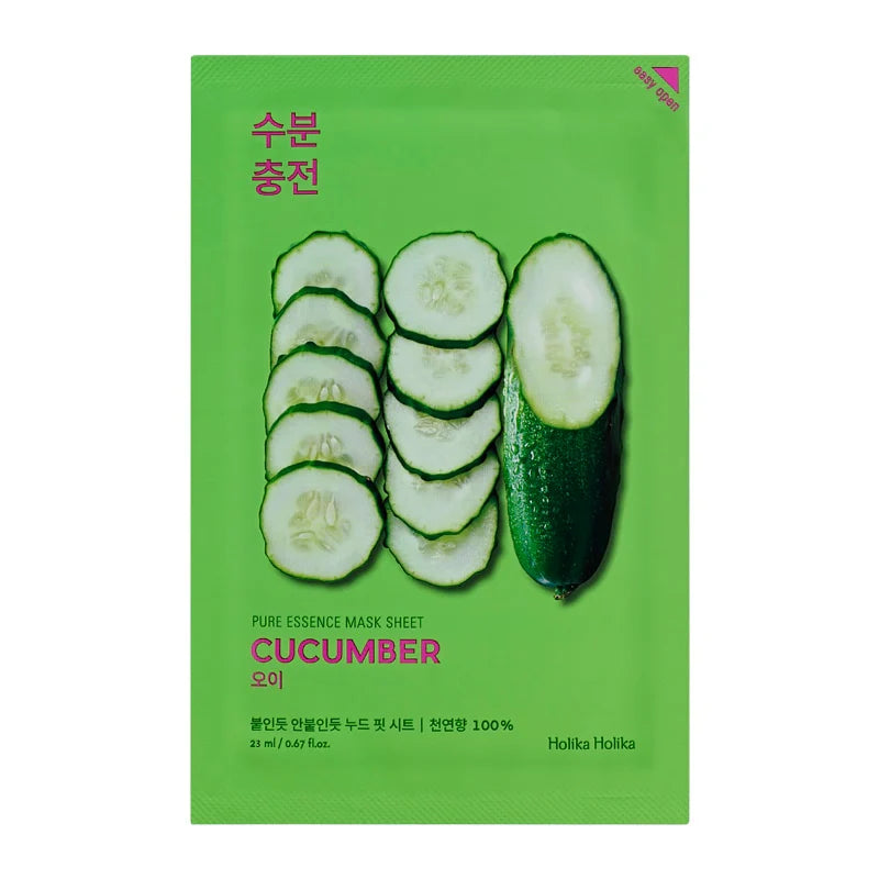 HOLIKA HOLIKA Pure Essence Mask Sheet - Cucumber - Μάσκα προσώπου με αγγούρι για βαθιά ενυδάτωση
