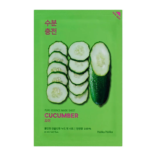 HOLIKA HOLIKA Pure Essence Mask Sheet - Cucumber - Μάσκα προσώπου με αγγούρι για βαθιά ενυδάτωση