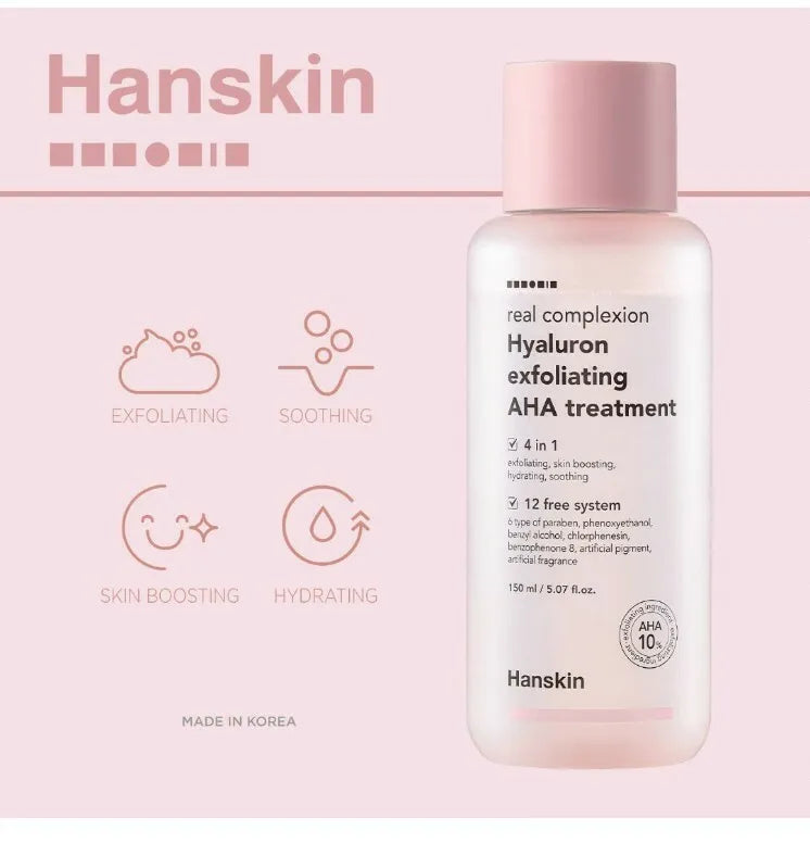 Hanskin Real Complexion Hyaluron Exfoliating AHA Treatment 150ml